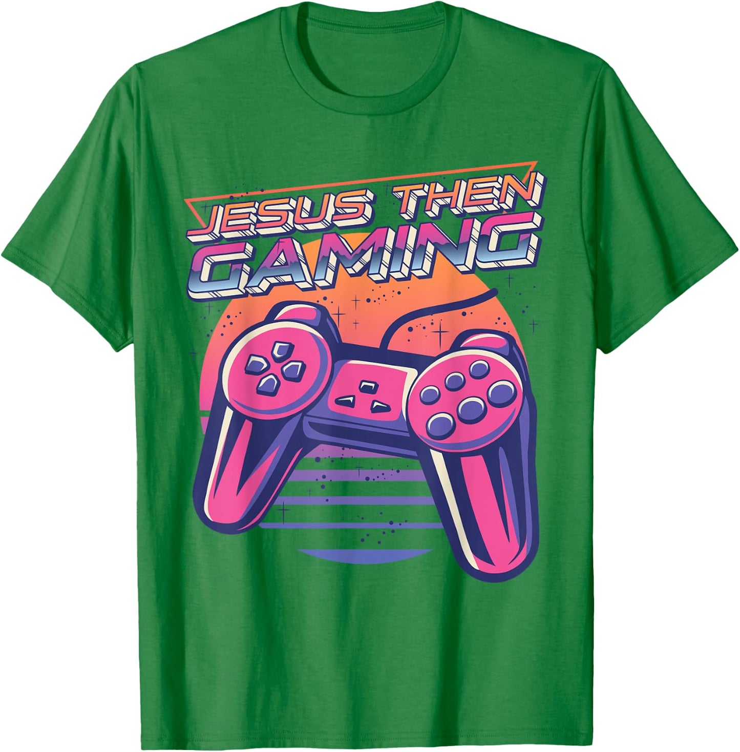 Jesus Then Gaming Gamer Christian Boys Video Game Controller T-Shirt - T-Shirt | Irish Green