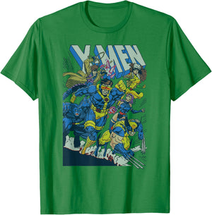 Marvel Comics Retro Classic X-Men Pixel Comic Cover T-Shirt - T-Shirt | Irish Green
