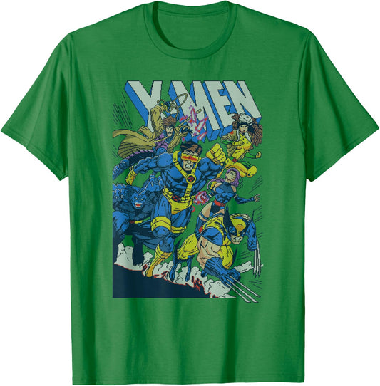 Marvel Comics Retro Classic X-Men Pixel Comic Cover T-Shirt - T-Shirt | Irish Green