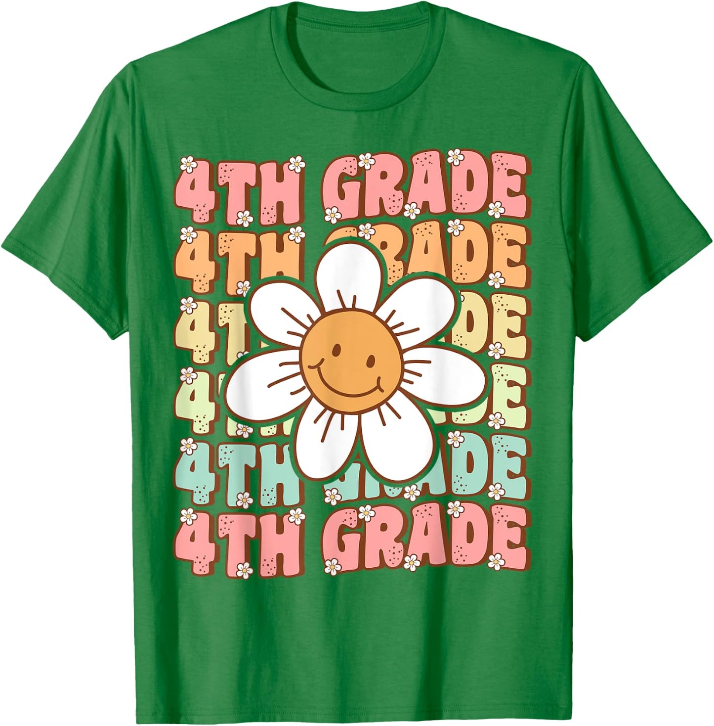 Groovy 4th Grade Back to School First Day of Fourth Grade T-Shirt - T-Shirt | Irish Green