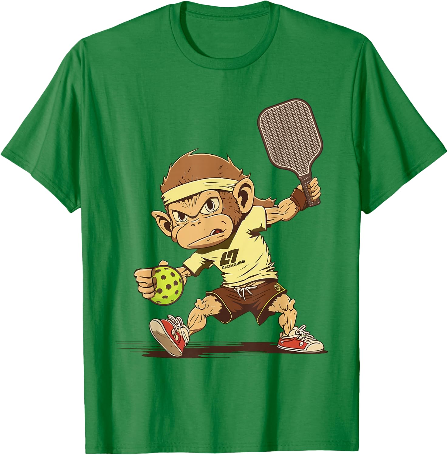 Funny Monkey Play Pickleball T-Shirt - T-Shirt | Irish Green