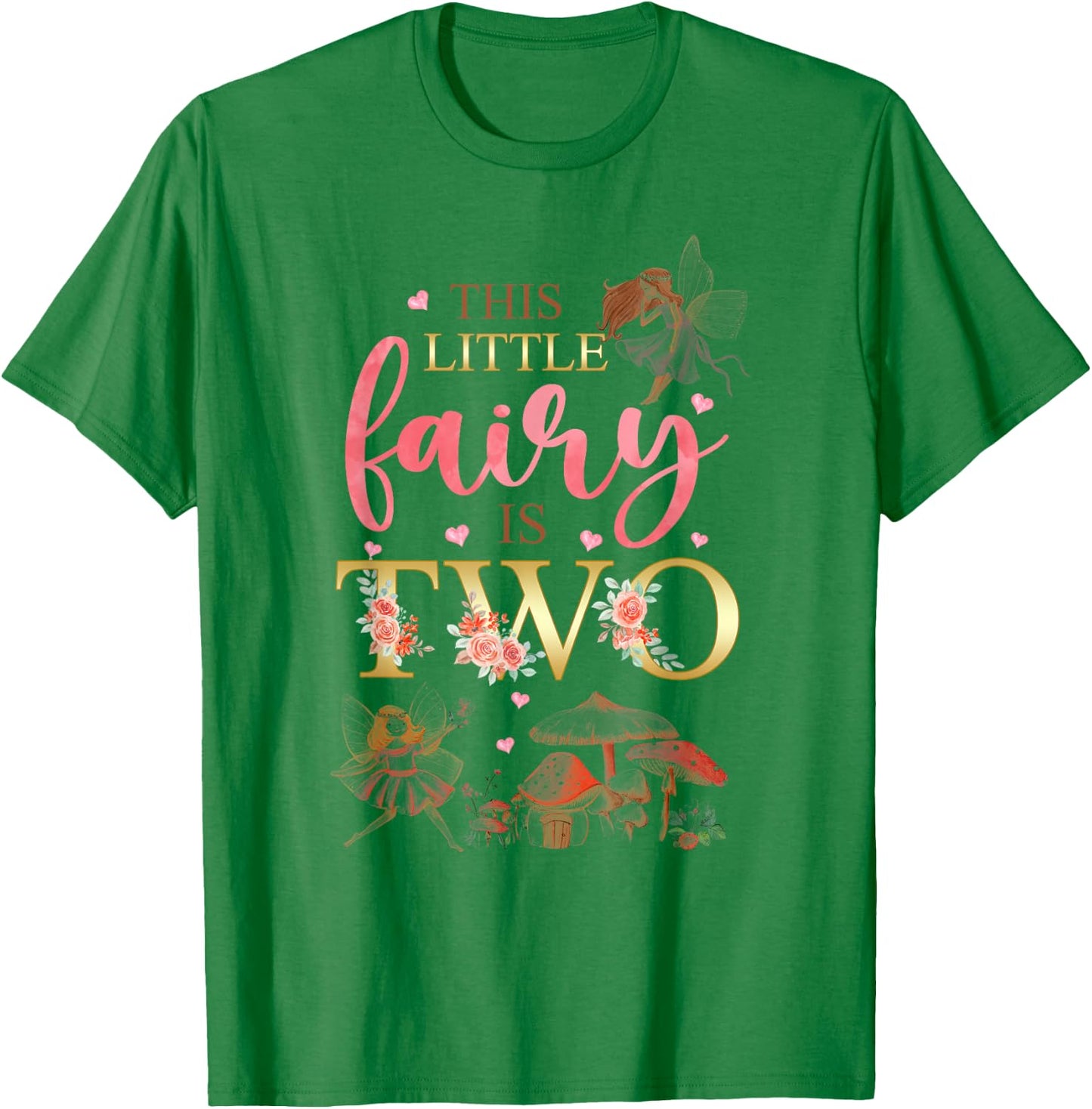 Wildflower Garden Fairy Floral 2nd Birthday Shirt Girl T-Shirt - T-Shirt | Irish Green