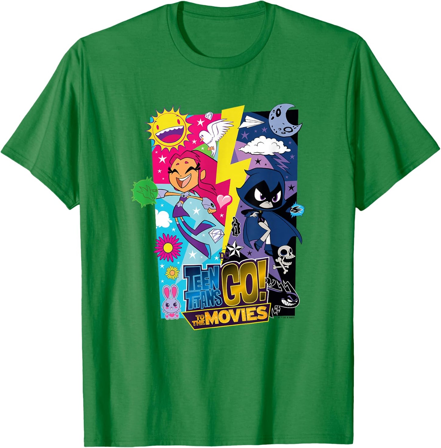 Teen Titans Go! to The Movies Light Dark Starfire Raven Duo T-Shirt - T-Shirt | Irish Green