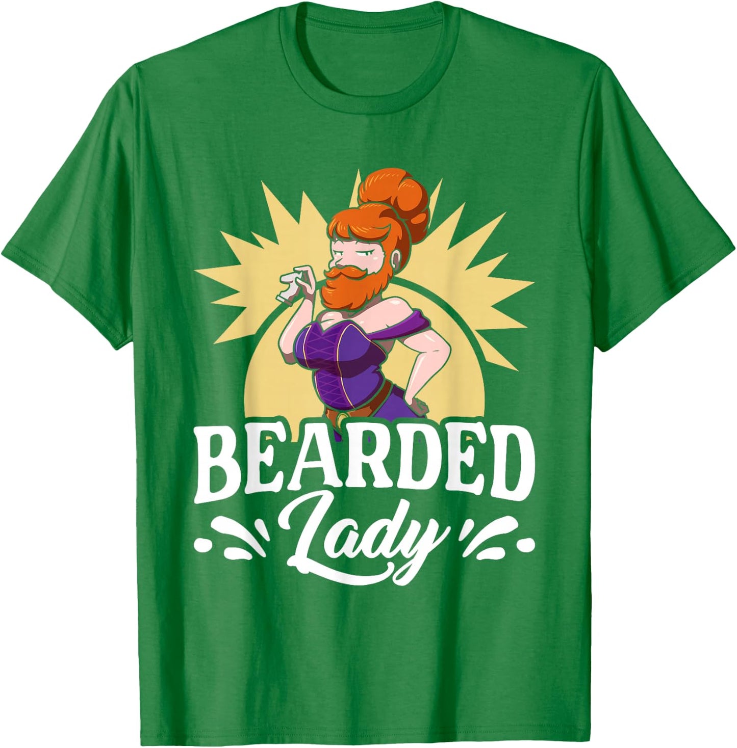 Bearded Lady Funny Circus Costume Carnival Freak T-Shirt - T-Shirt | Irish Green