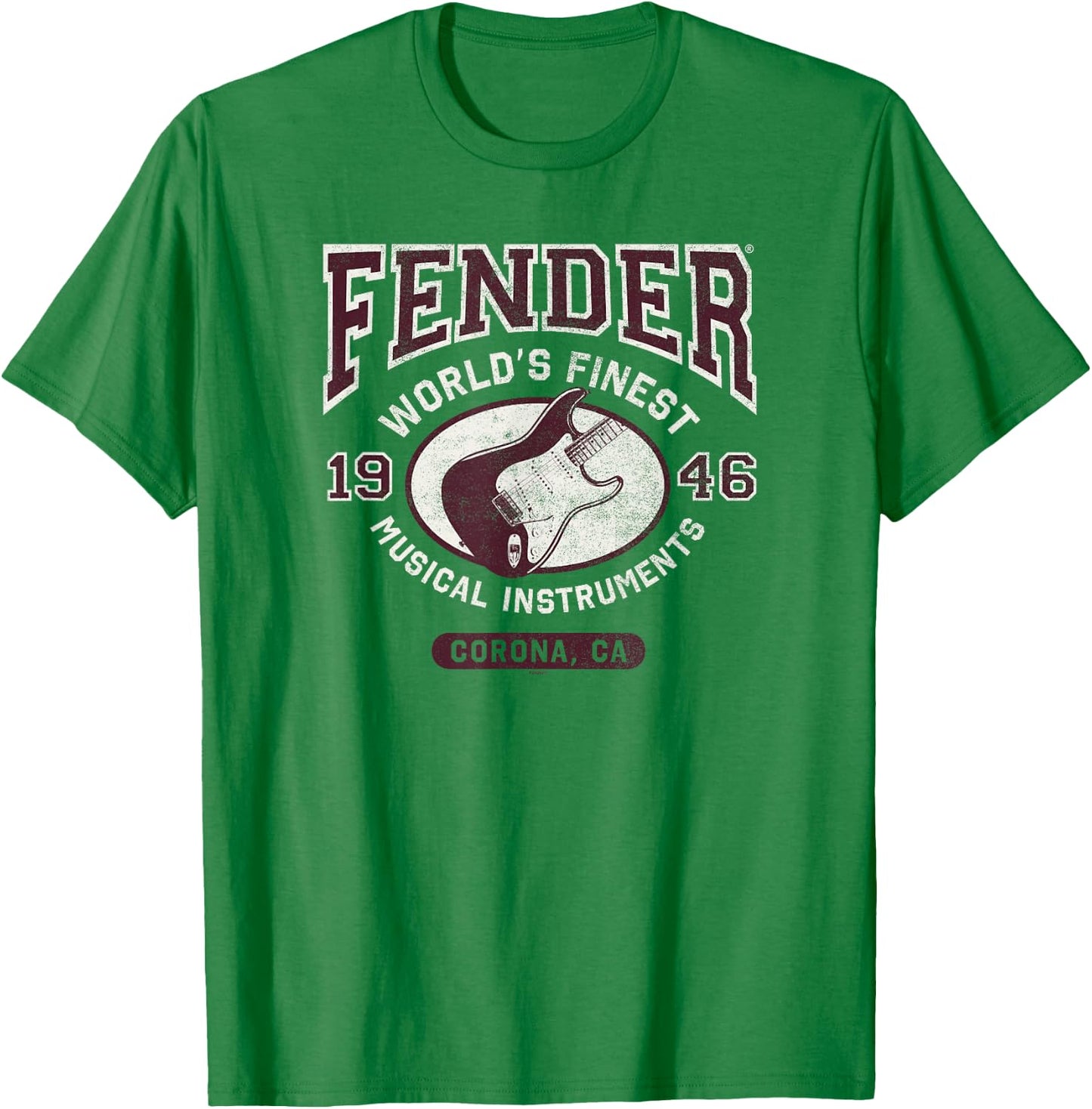 Fender World's Finest Musical Instruments Collegiate Strat T-Shirt - T-Shirt | Irish Green