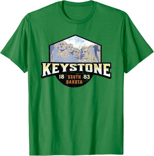 Keystone South Dakota Est 1883 Mount Rushmore T-Shirt - T-Shirt | Irish Green