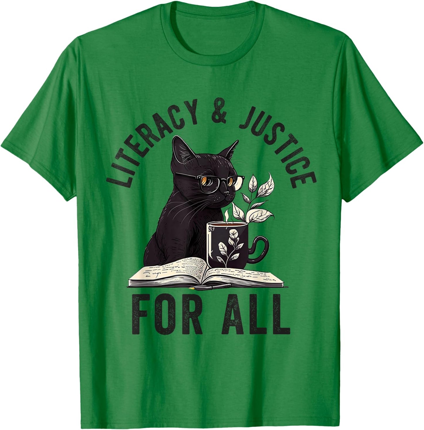 Literacy and Justice For All Read Banned Books Banning Books T-Shirt - T-Shirt | Irish Green