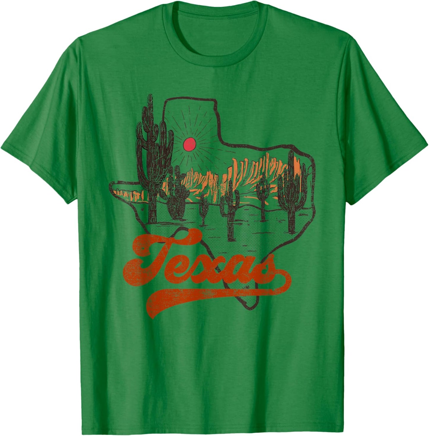 Retro Vintage Cactus Desert Western Country Texas Cowgirls T-Shirt - T-Shirt | Irish Green