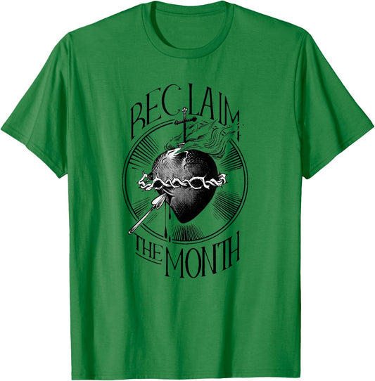 Funny Reclaim The Month Sacred of Heart of Jesus T-Shirt - T-Shirt | Irish Green