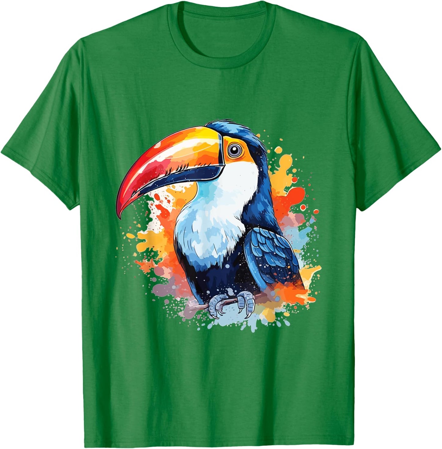 Toucan Watercolor Portrait T-Shirt - T-Shirt | Irish Green