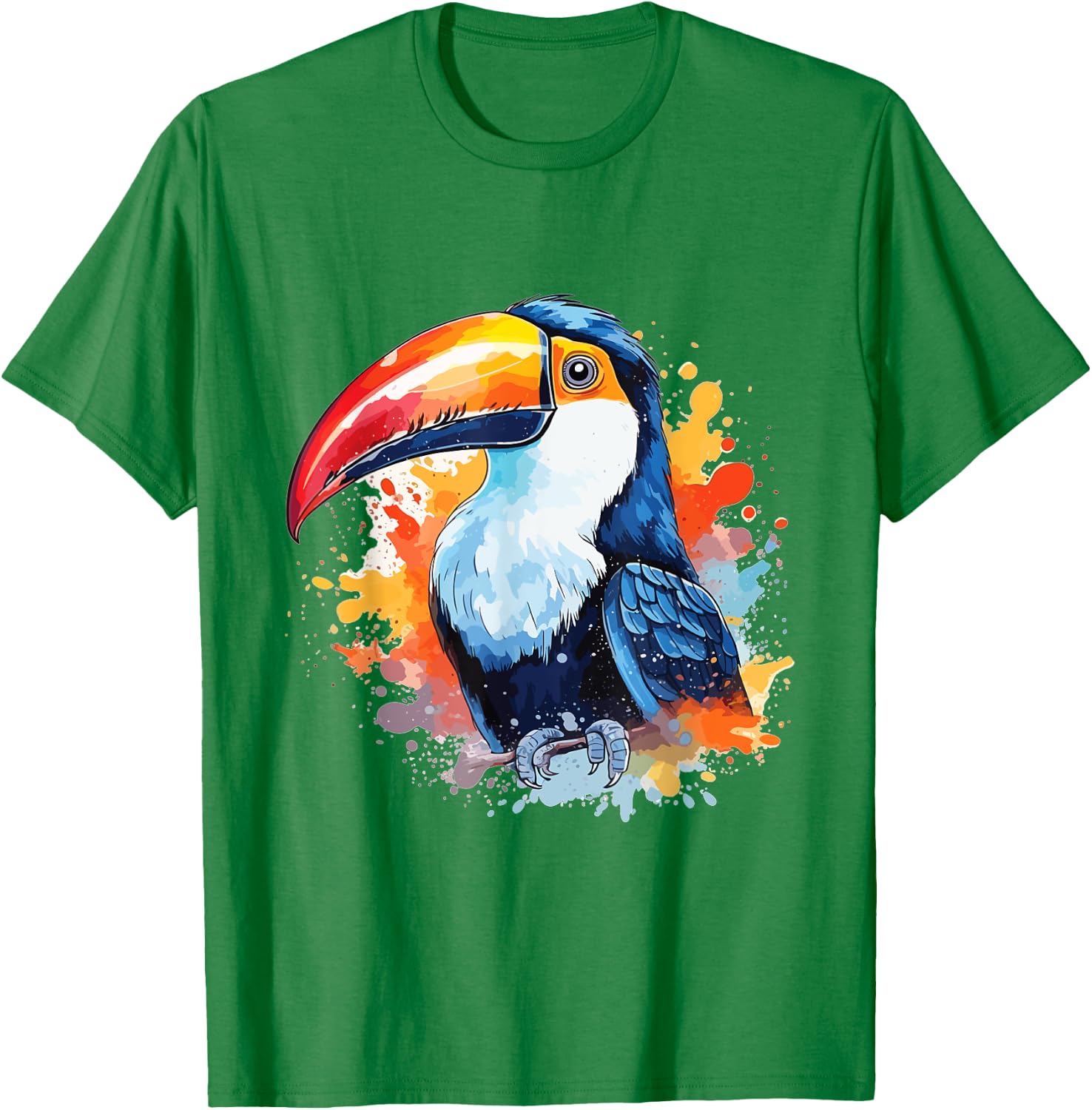 Toucan Watercolor Portrait T-Shirt - T-Shirt | Irish Green