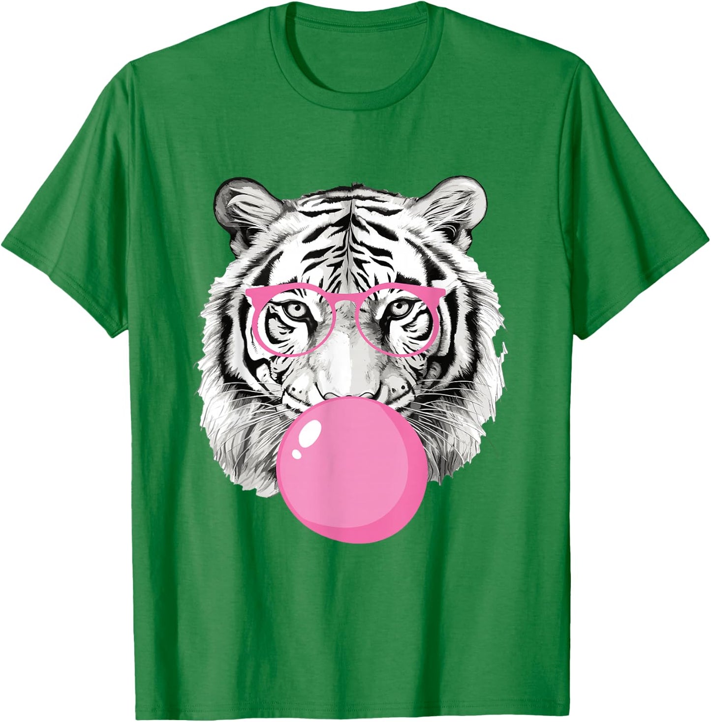 Cool Big King Tiger Bubble Gum Glasses For Mama Women Lover T-Shirt - T-Shirt | Irish Green