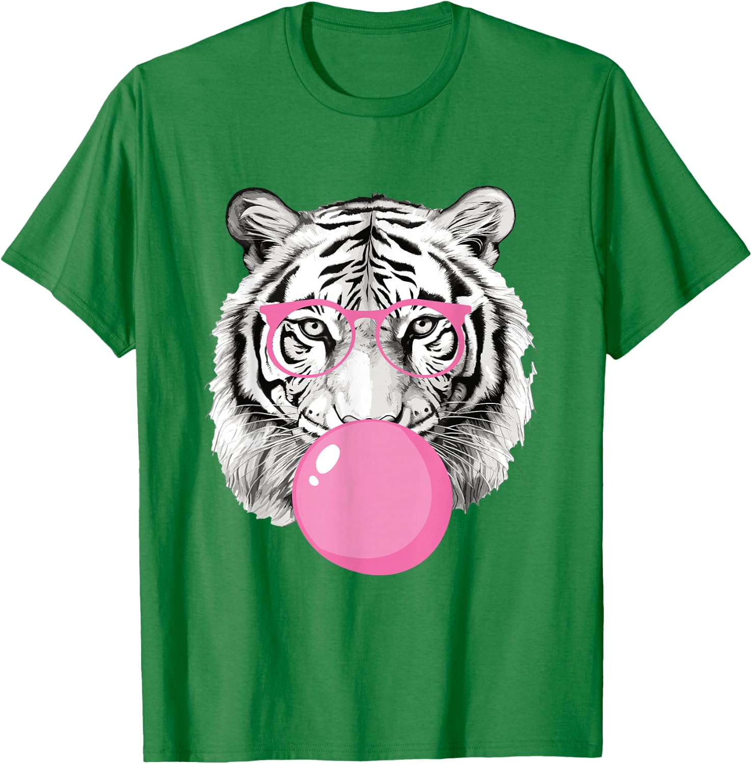 Cool Big King Tiger Bubble Gum Glasses For Mama Women Lover T-Shirt - T-Shirt | Irish Green