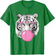 Cool Big King Tiger Bubble Gum Glasses For Mama Women Lover T-Shirt - T-Shirt | Irish Green