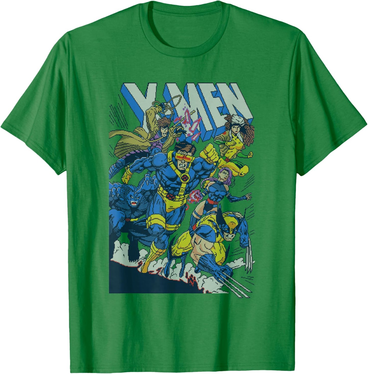 Marvel Comics Retro Classic X-Men Ready to Fight Group Shot T-Shirt - T-Shirt | Irish Green