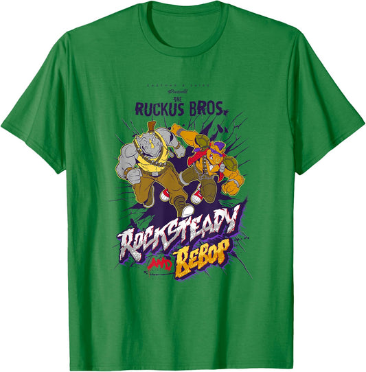 Teenage Mutant Ninja Turtles Bebop & Rocksteady Retro T-Shirt - T-Shirt | Irish Green