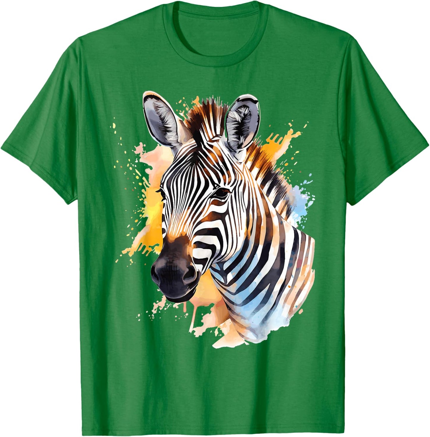 Cute Zebra Watercolor Art T-Shirt - T-Shirt | Irish Green