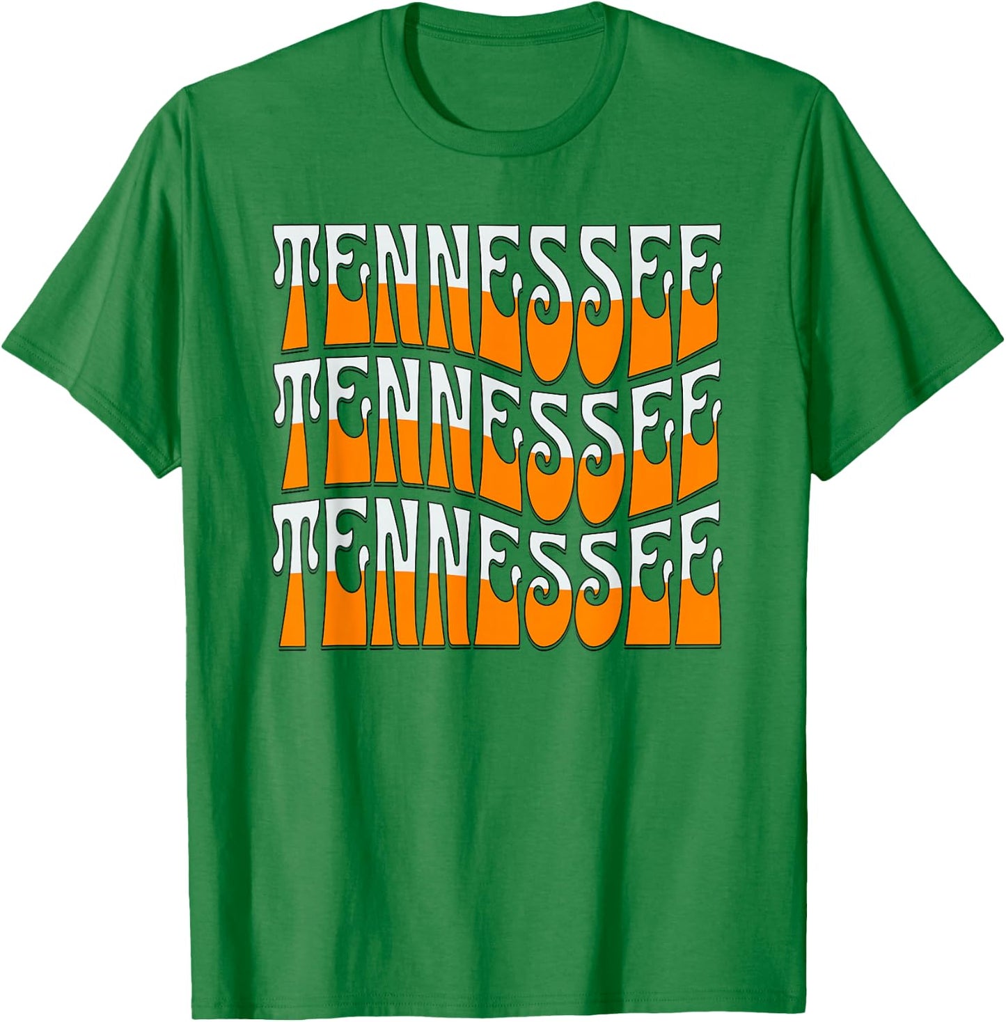 Retro Wavy Tennessee Men's Tennessee Women's Orange T-Shirt - T-Shirt | Irish Green