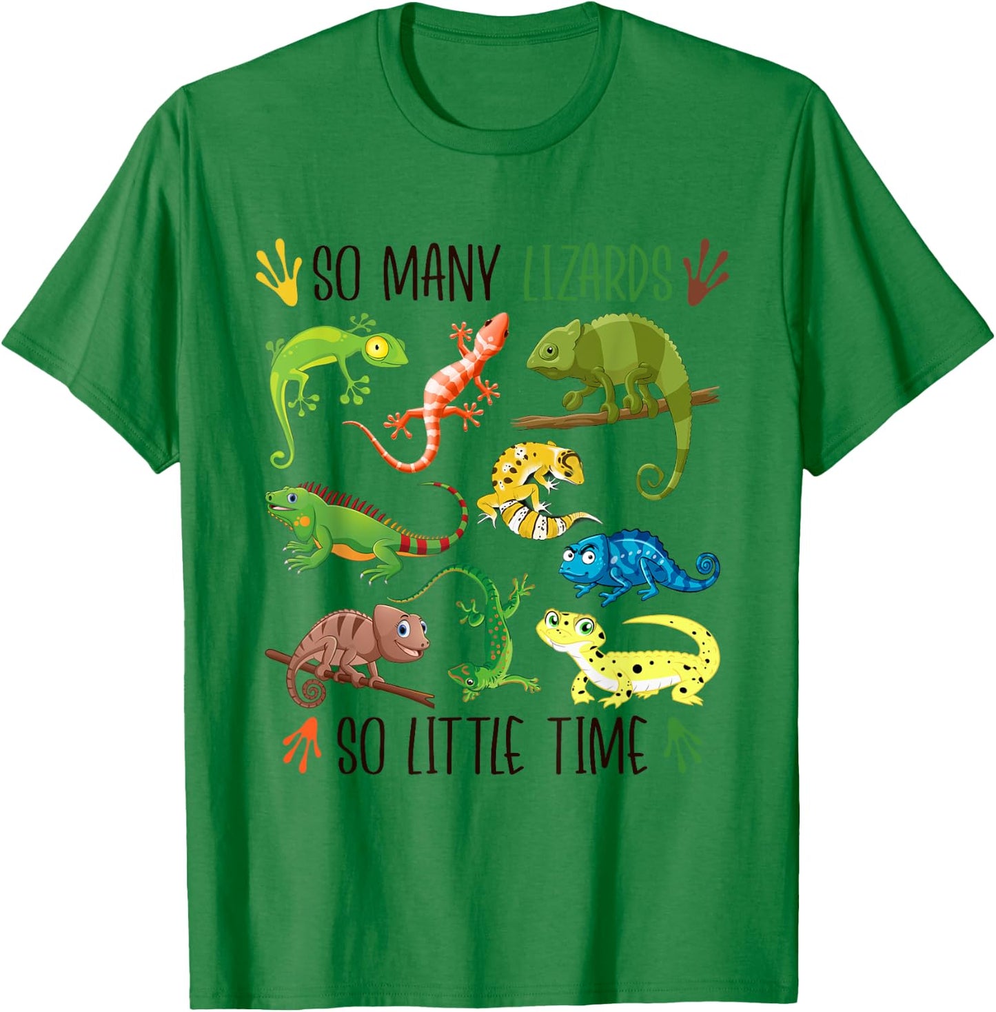 So Many Lizards So Little Time Funny Lizards Reptile Lover T-Shirt - T-Shirt | Irish Green
