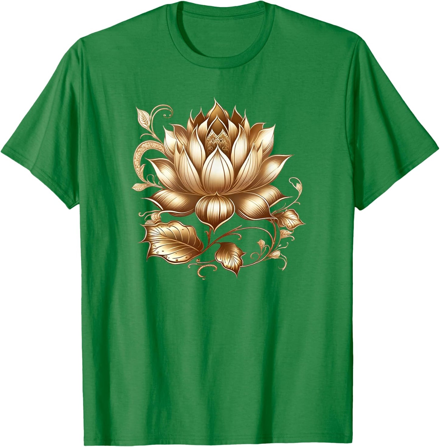 Lotus flower Buddhism spiritual symbol yoga namaste nature T-Shirt - T-Shirt | Irish Green