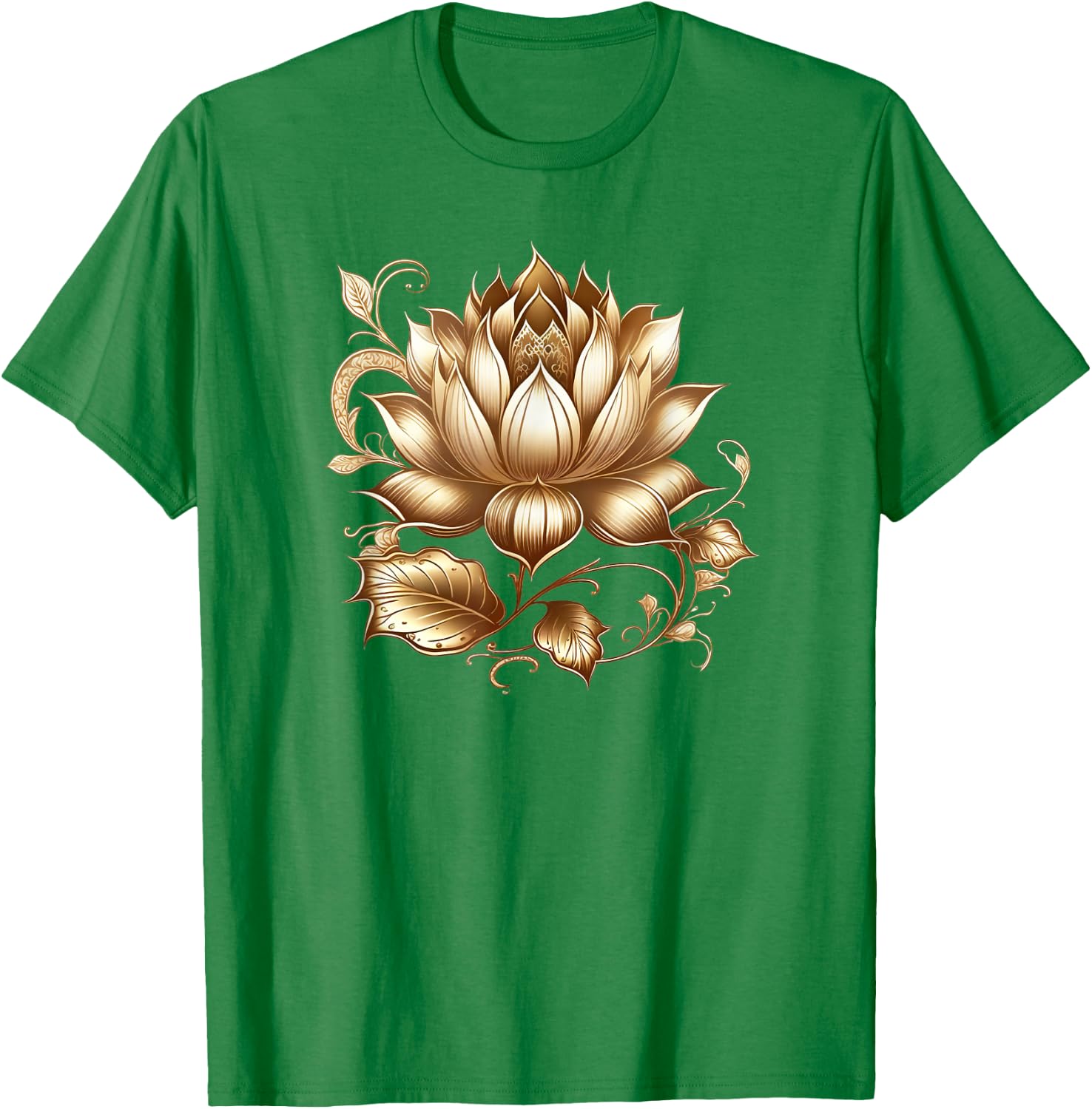 Lotus flower Buddhism spiritual symbol yoga namaste nature T-Shirt - T-Shirt | Irish Green