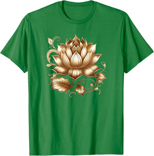 Lotus flower Buddhism spiritual symbol yoga namaste nature T-Shirt - T-Shirt | Irish Green