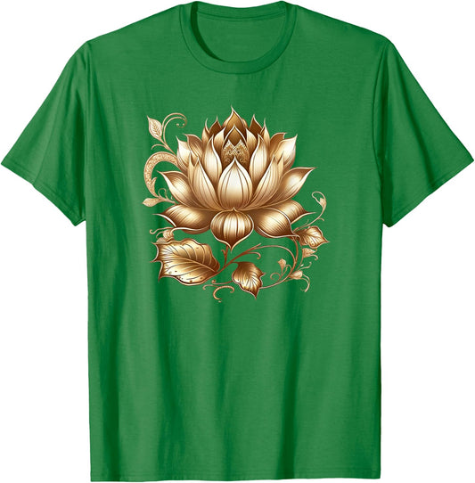 Lotus flower Buddhism spiritual symbol yoga namaste nature T-Shirt - T-Shirt | Irish Green