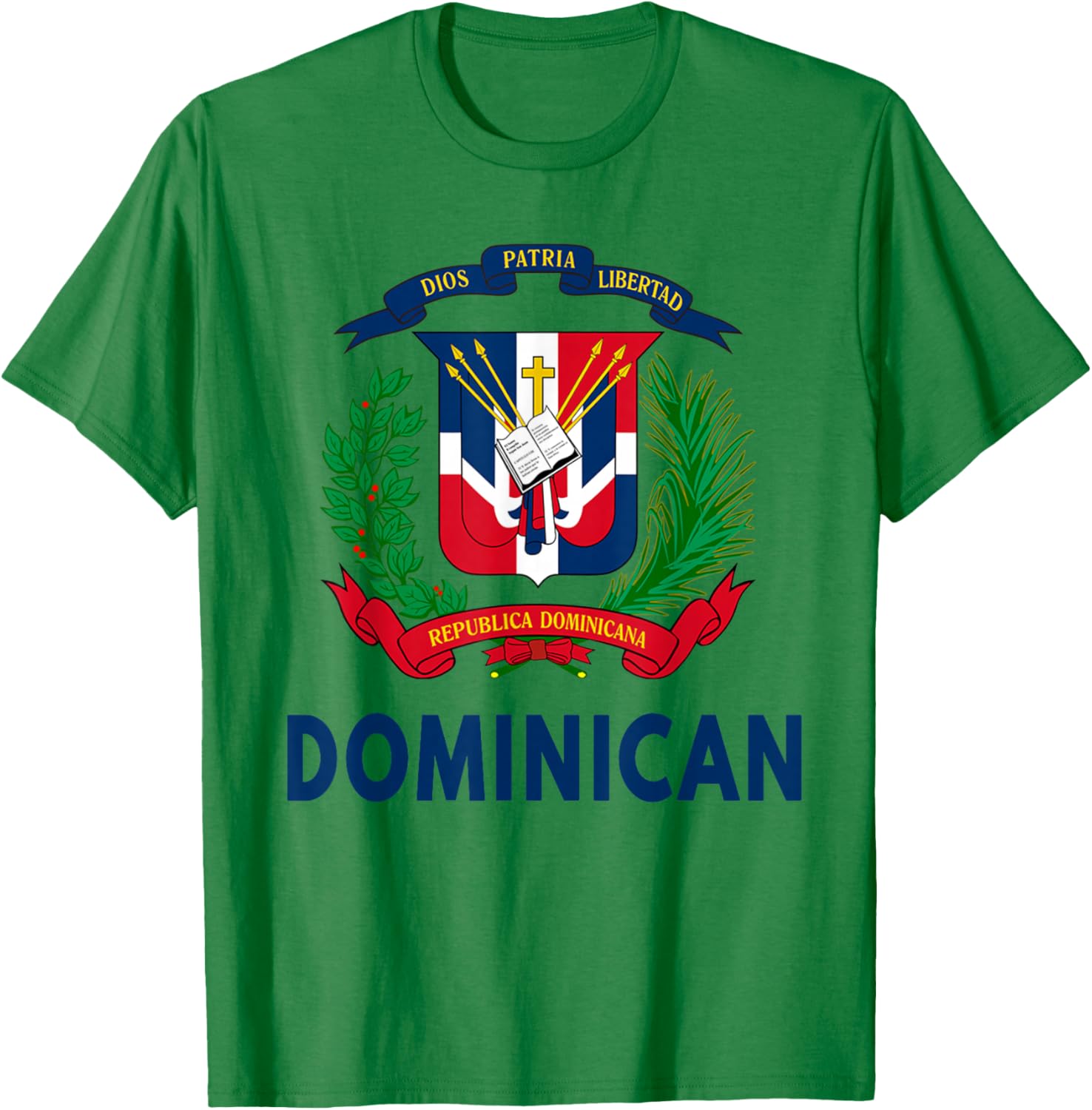 Coat of Arms Republica Dominicana & Dominican Flag Outfit T-Shirt - T-Shirt | Irish Green