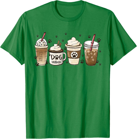 Coffee And Dog Mom Mother's Day Coffee Lover Dog Lover Gift Women T-Shirt - T-Shirt | Irish Green