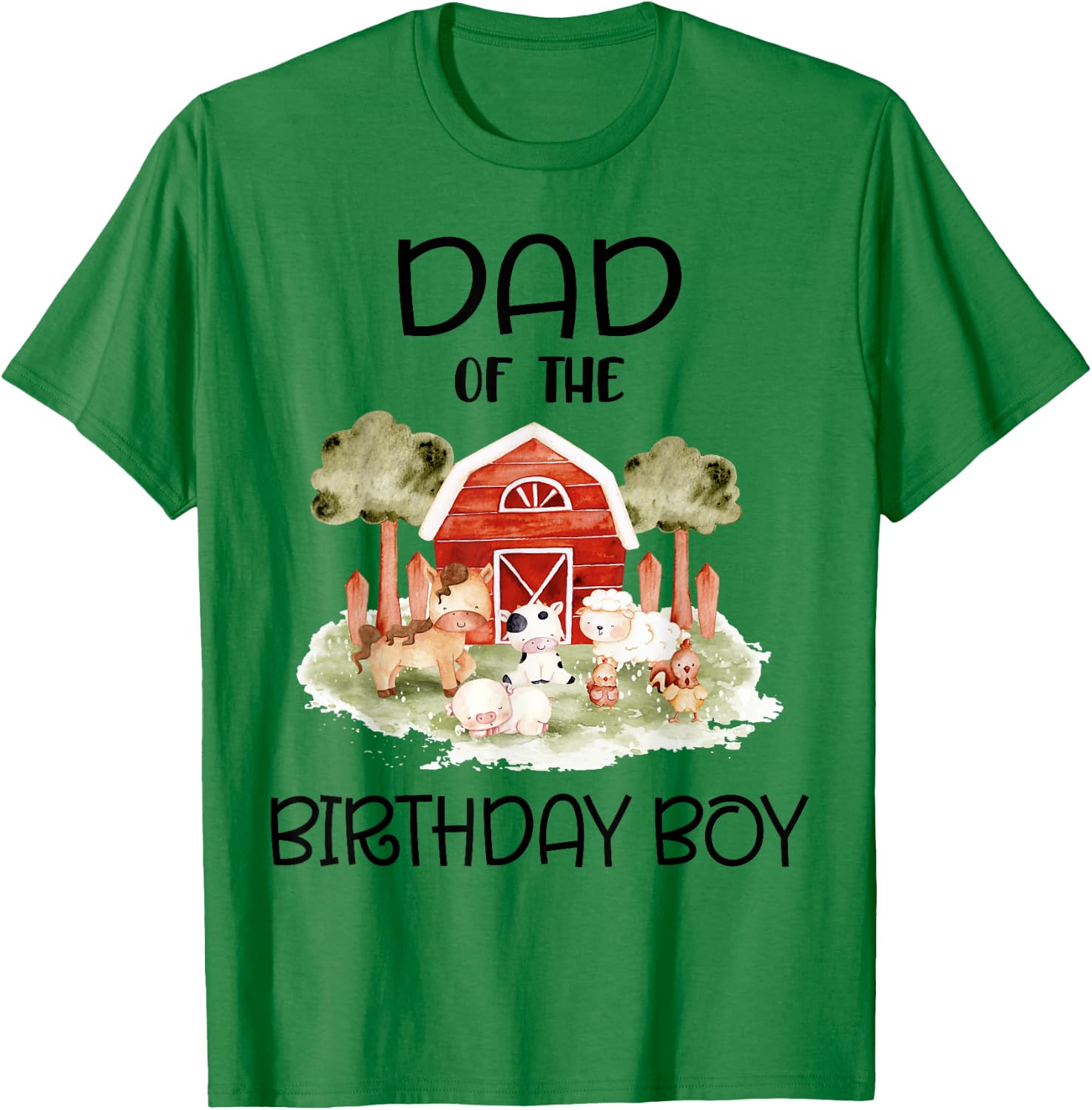 Dad of The Birthday For Boy Barnyard Farm Animals Party T-Shirt - T-Shirt | Irish Green