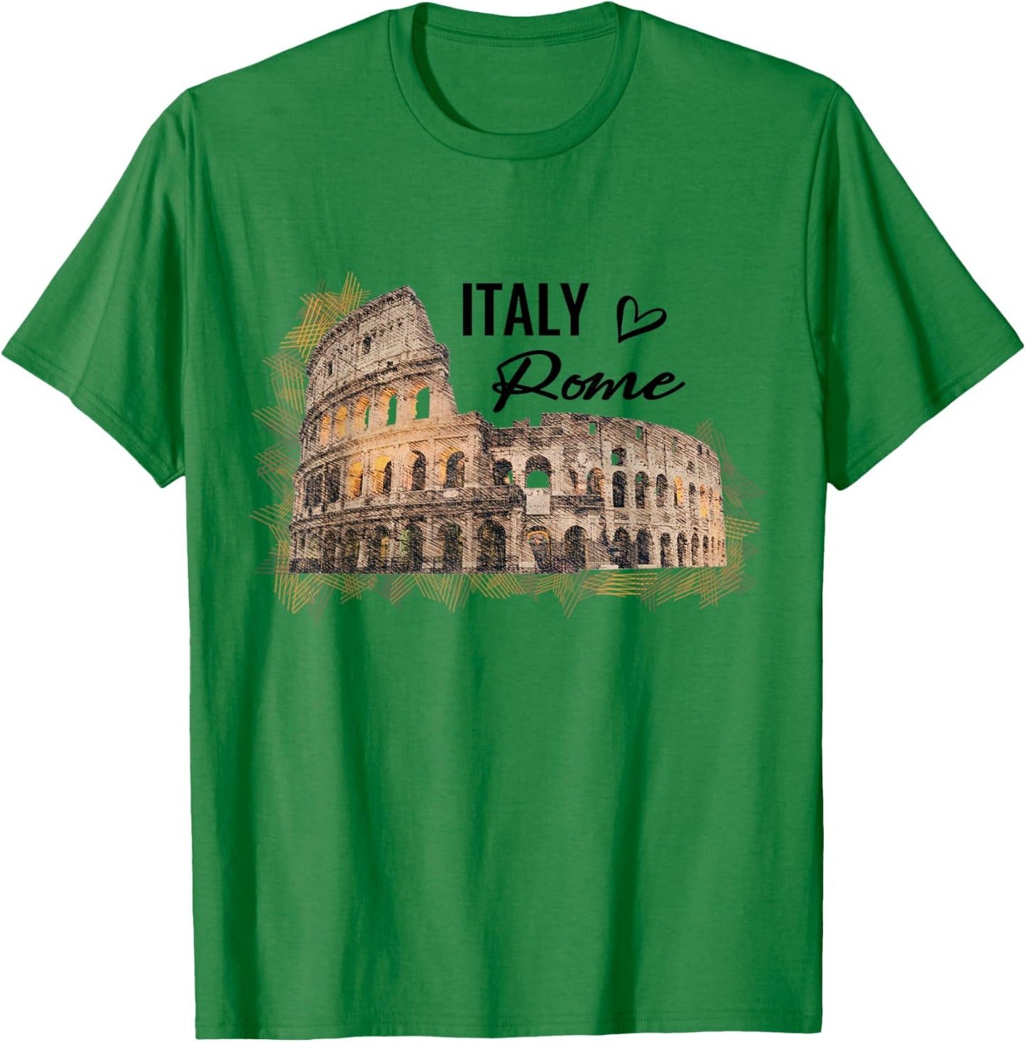 Italy Colosseum Rome I Love Italy Lover Men Women Children T-Shirt - T-Shirt | Irish Green