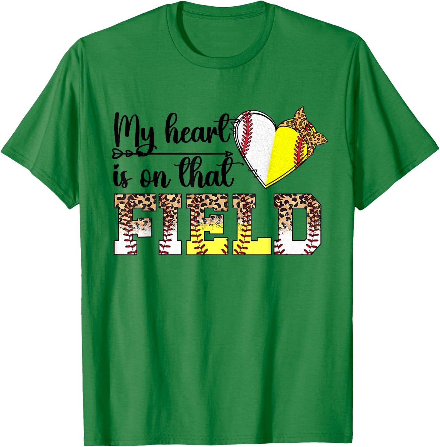 On That Field Proud Baseball Softball Grandma T-Shirt - T-Shirt | Irish Green