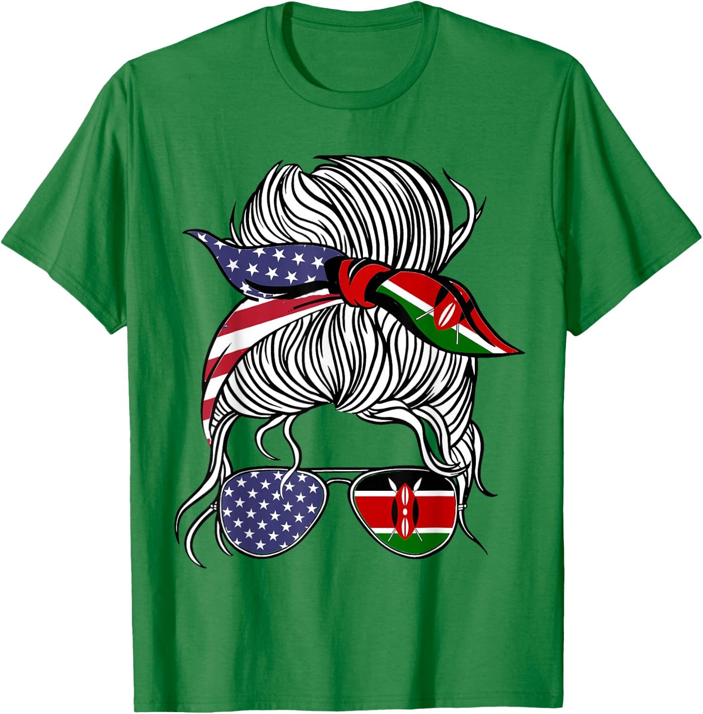 American Kenyan Patriot Flag Women Girl Kenya Grown T-Shirt - T-Shirt | Irish Green