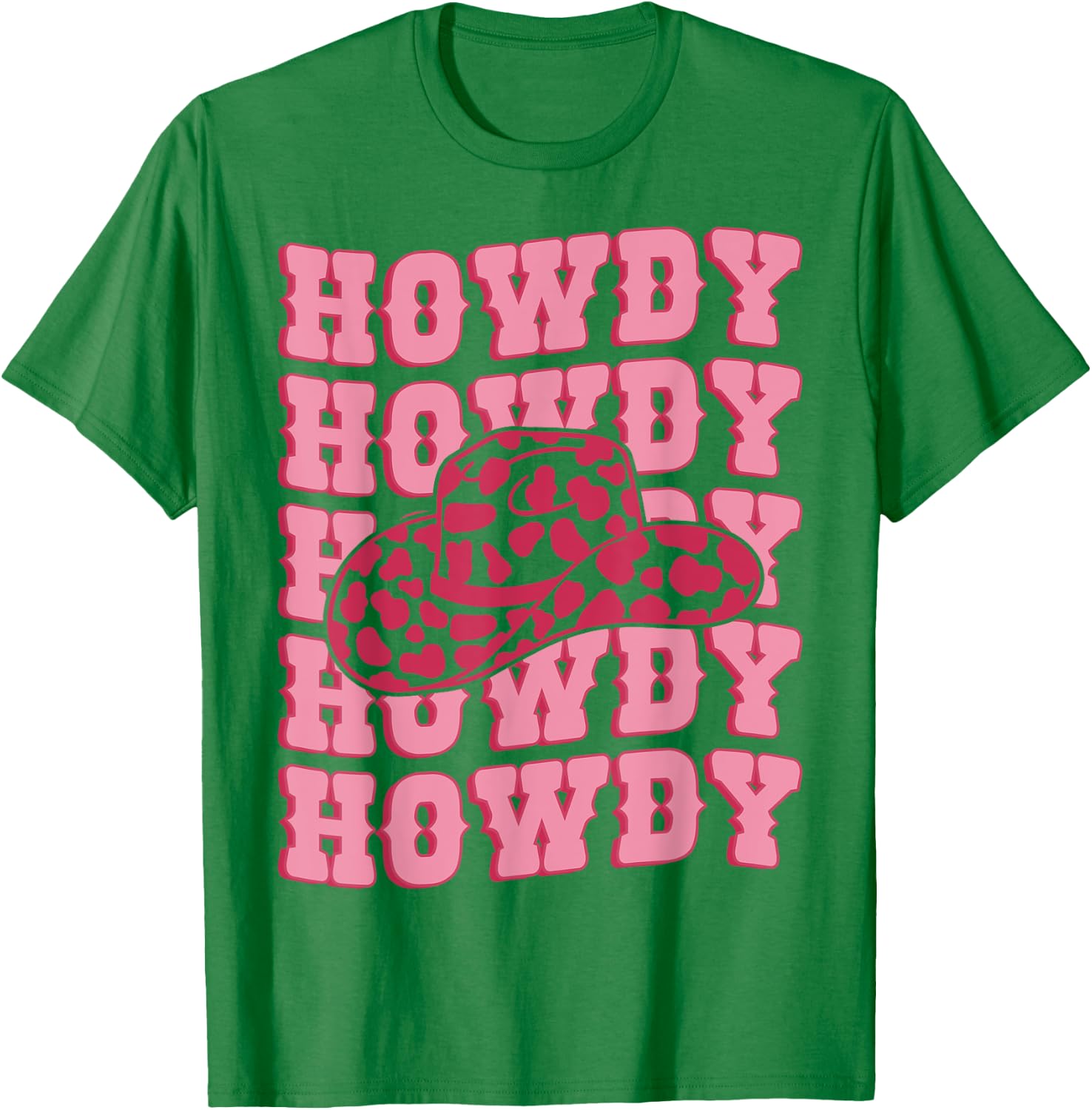 Vintage Pink Howdy Rodeo Western Country Southern Cowgirl T-Shirt - T-Shirt | Irish Green