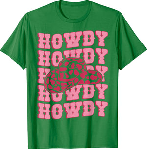 Vintage Pink Howdy Rodeo Western Country Southern Cowgirl T-Shirt - T-Shirt | Irish Green