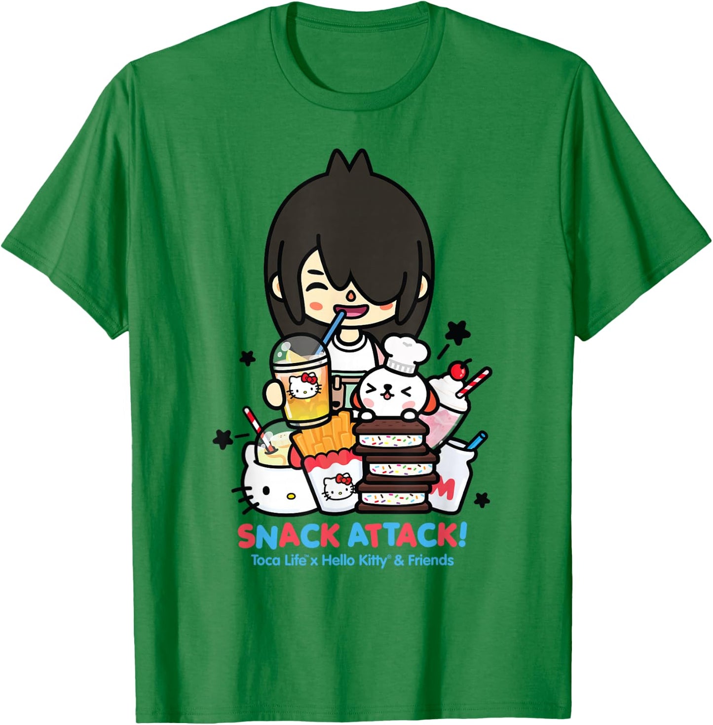 Toca Life x Hello Kitty & Friends Snack Attack! T-Shirt - T-Shirt | Irish Green