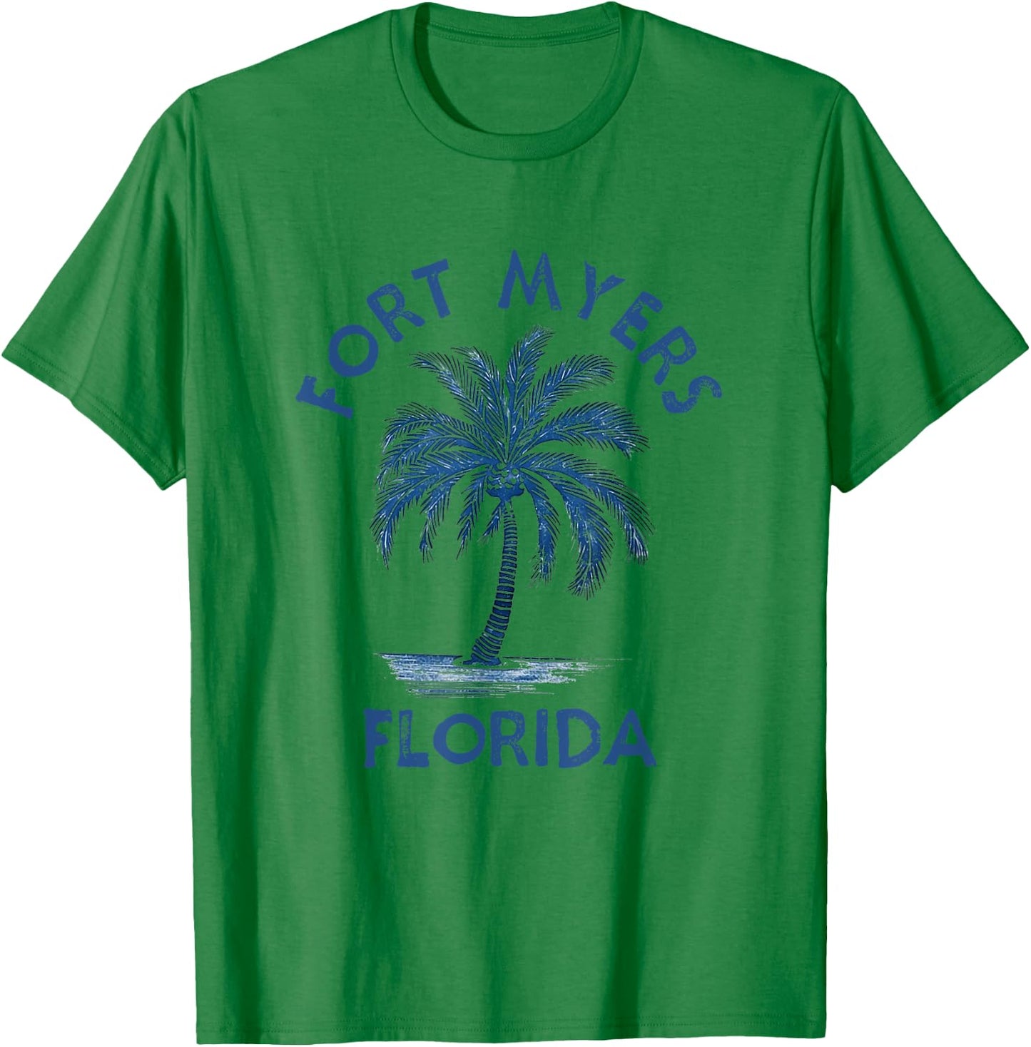 Vintage Fort Myers Florida Palm Tree FL Retro T-Shirt - T-Shirt | Irish Green