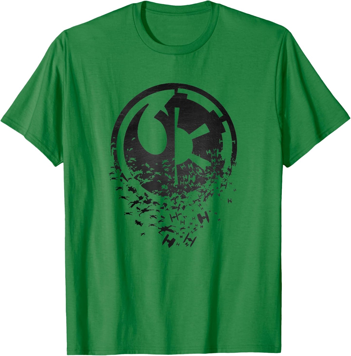 Star Wars Classic Rebel Alliance & Galactic Empire Split T-Shirt - T-Shirt | Irish Green