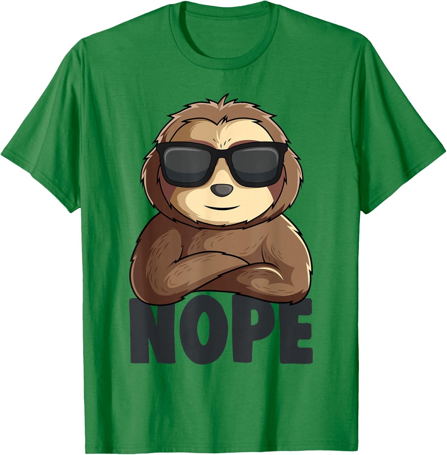 Nope Sloth Women Kids Girls Boys Youth T-Shirt - T-Shirt | Irish Green