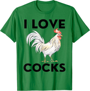 Yes I Talk To Chickens Farmer Life Chicken Lover I Love Cock T-Shirt - T-Shirt | Irish Green
