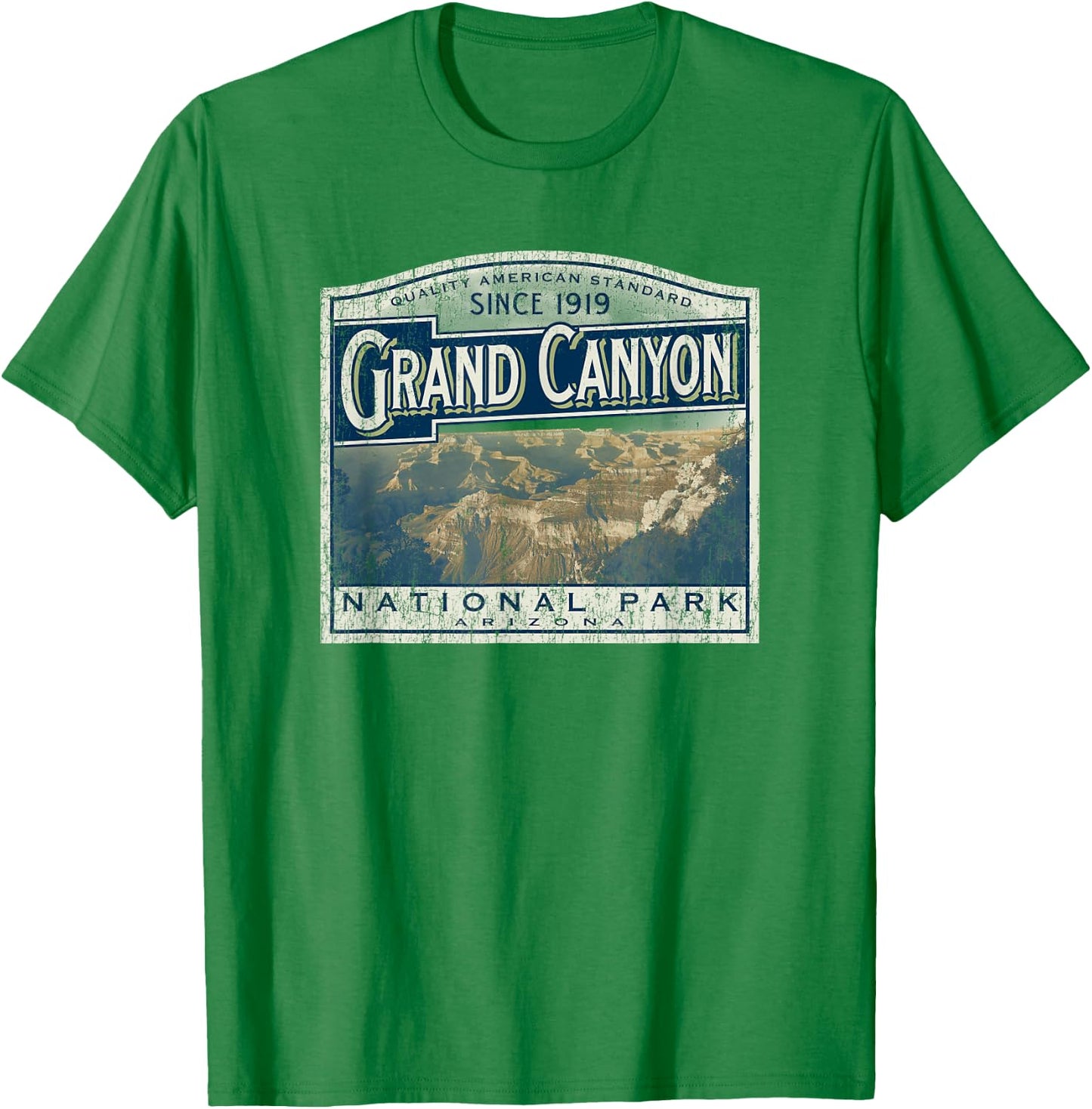 Grand Canyon National Park Retro T-Shirt - T-Shirt | Irish Green