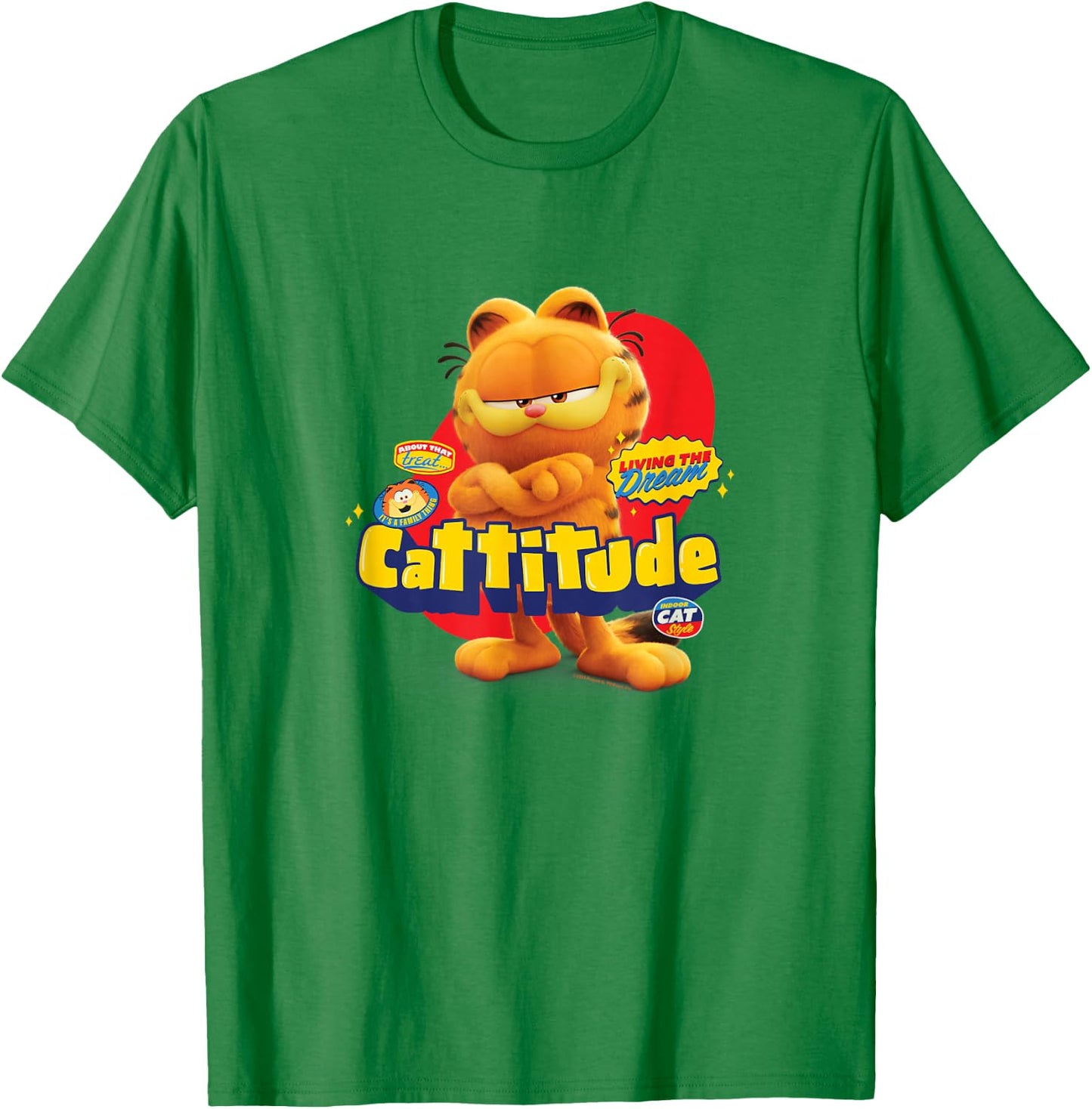 The Garfield Movie Cattitude Sassy Garfield Portrait T-Shirt - T-Shirt | Irish Green