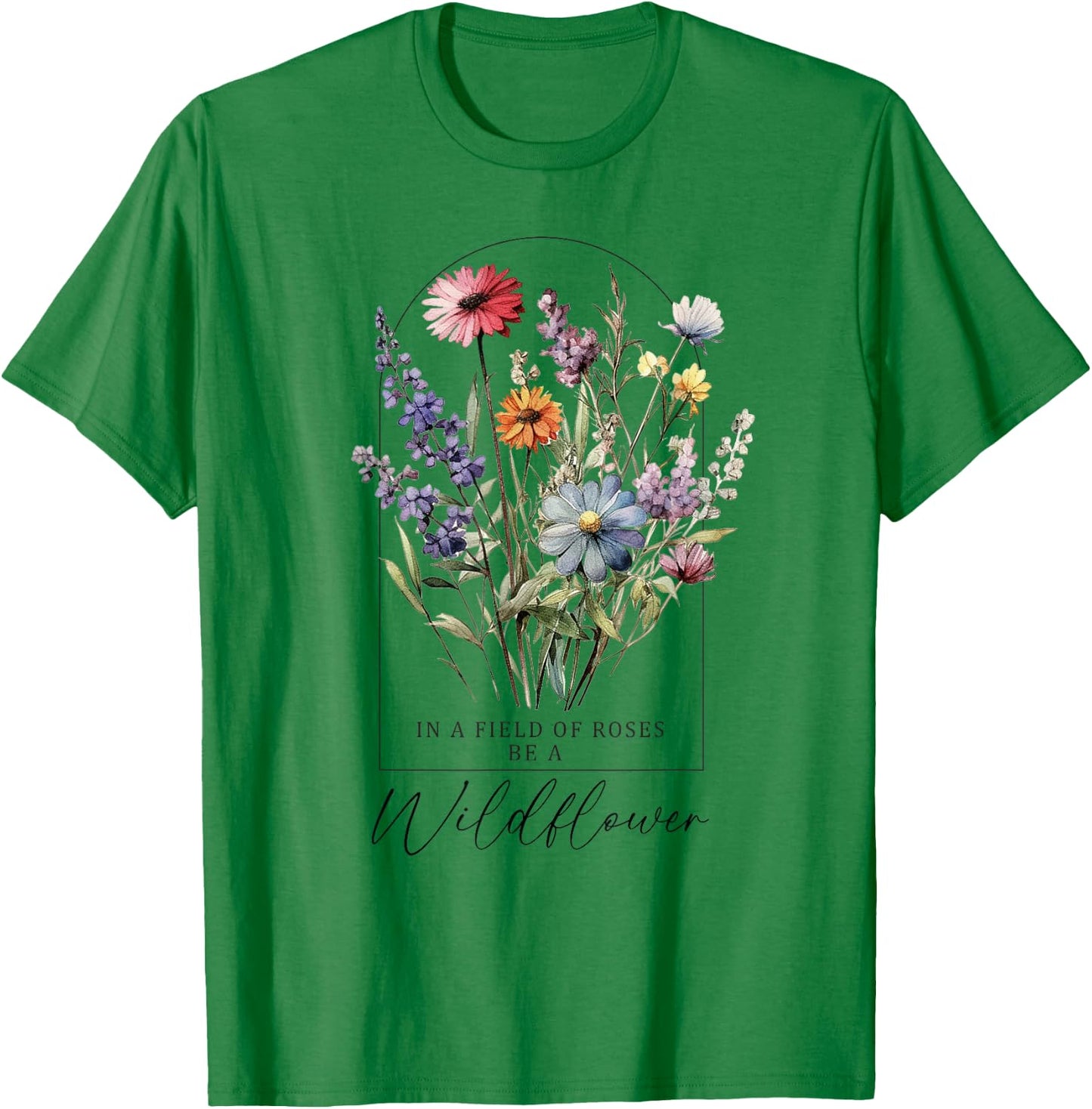 Summer Flowers Graphic Gardening Blooming Floral Wildflower T-Shirt - T-Shirt | Irish Green