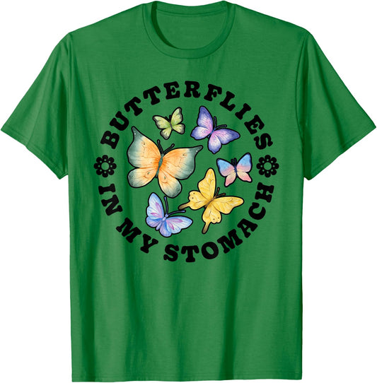 Butterflies In My Stomach Funny Butterfly Lovers Cute Insect T-Shirt - T-Shirt | Irish Green