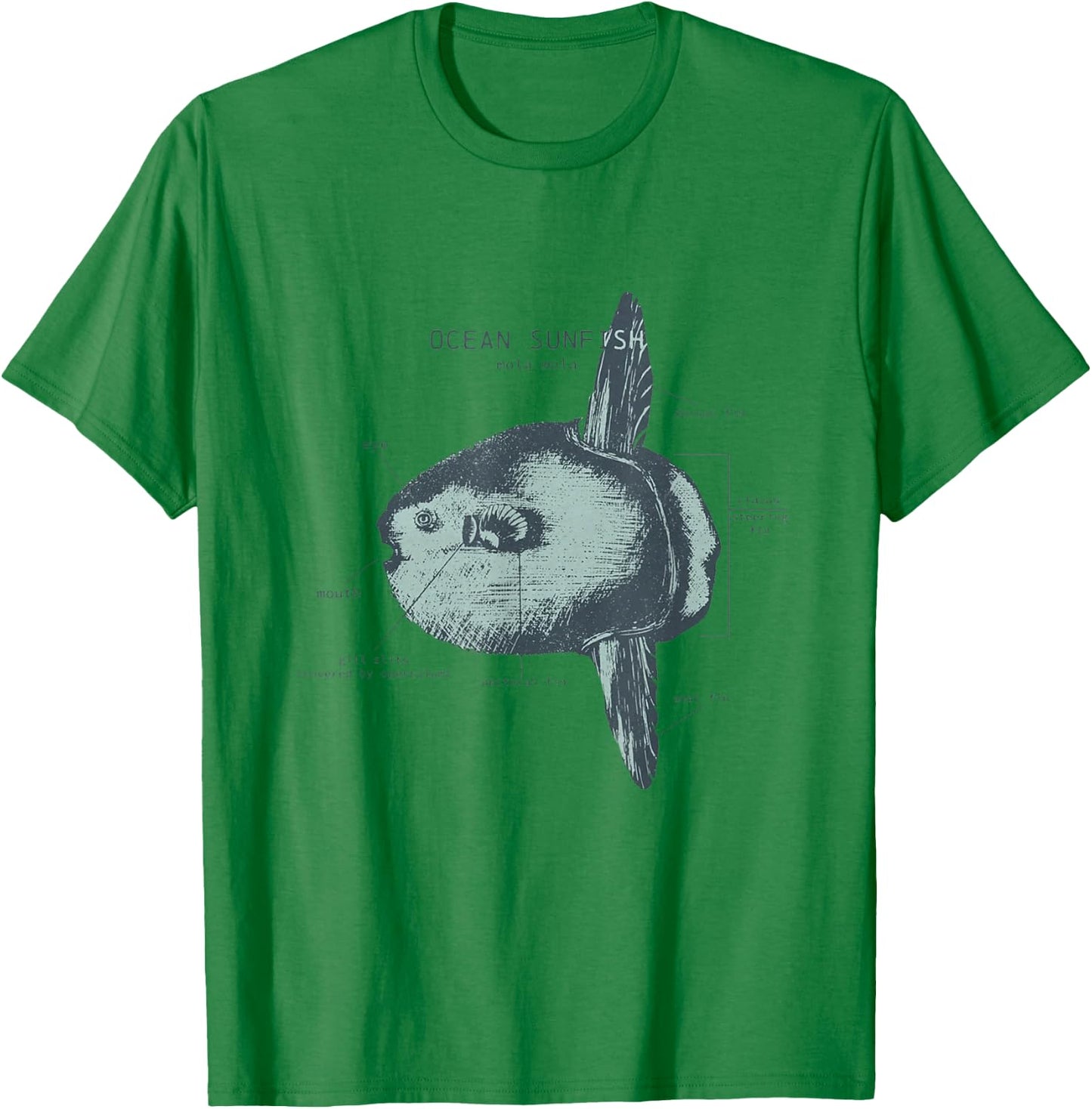 Ocean Sunfish Anatomy Marine Biologist T-Shirt - T-Shirt | Irish Green