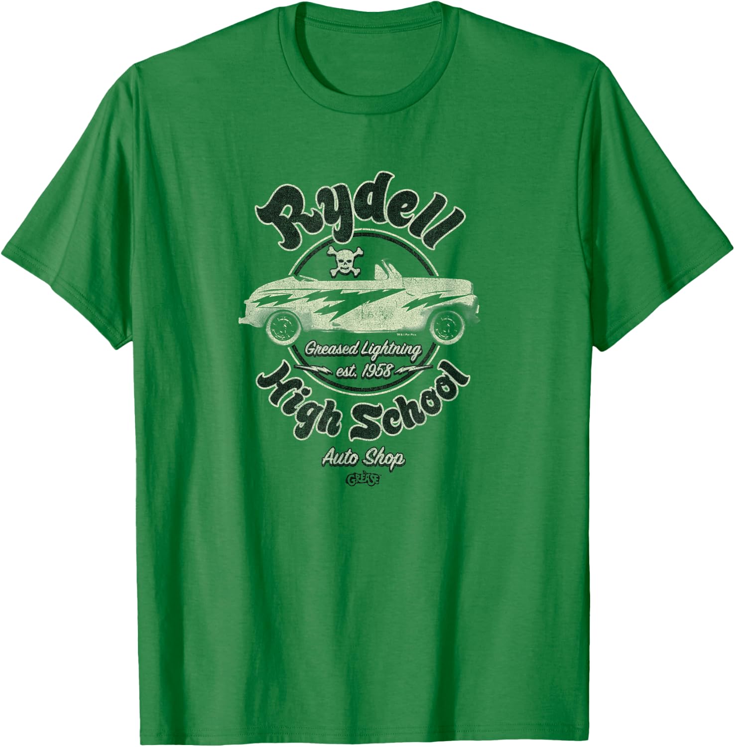 Grease - Rydell High School Auto Shop Greased Lightning T-Shirt - T-Shirt | Irish Green