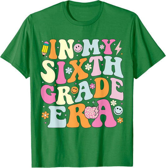 In My Sixth Grade Era 6th Grade Era Teacher Back to School Men Women Girls Kids T-Shirt - T-Shirt | Irish Green