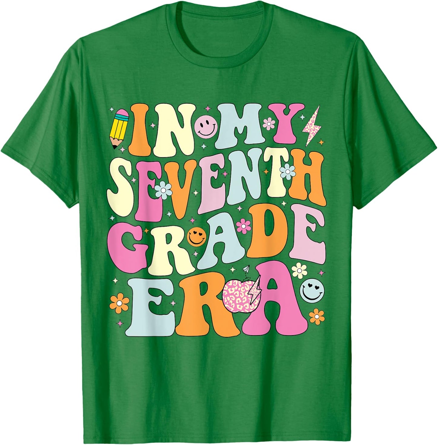 In My Seventh Grade Era 7th Grade Era Teacher Back to School Women Girls Kids T-Shirt - T-Shirt | Irish Green