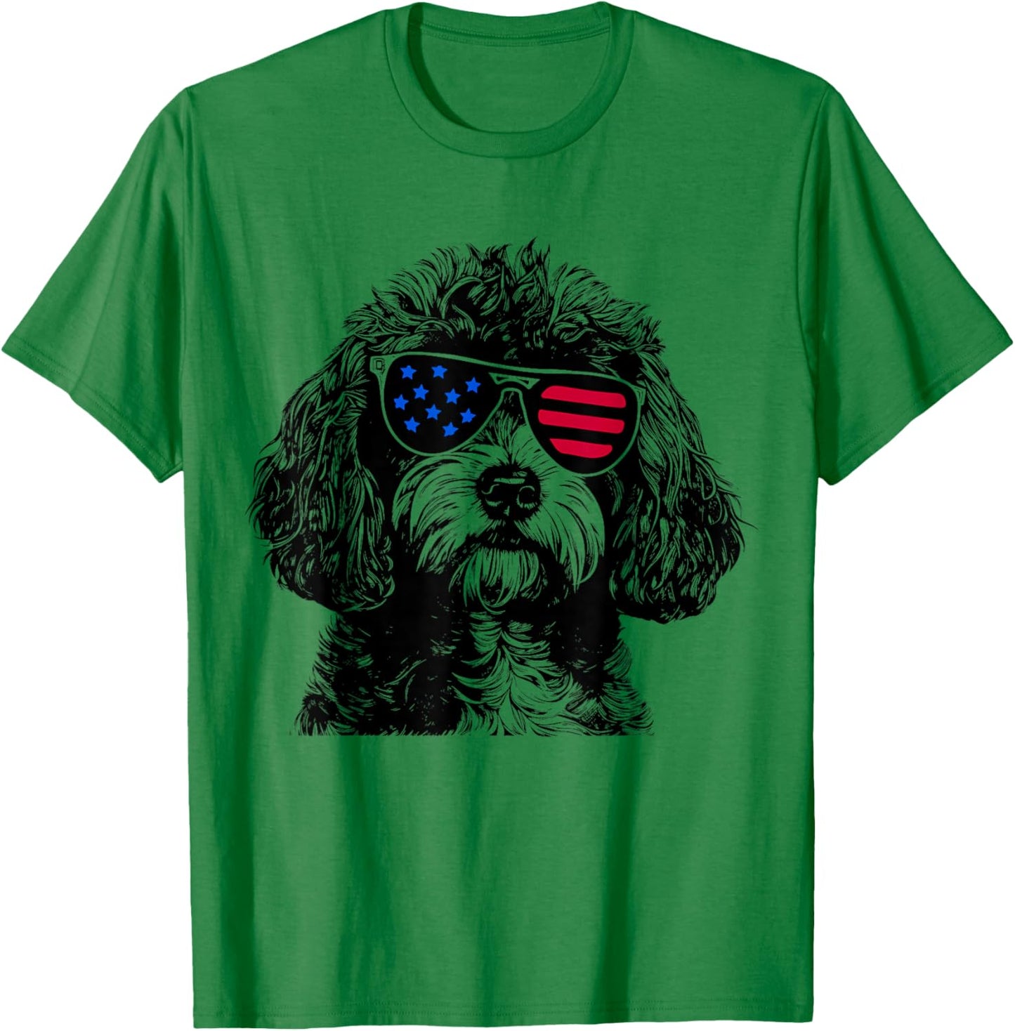 Cavapoo Dog 4th July America USA Flag T-Shirt - T-Shirt | Irish Green