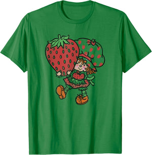 Strawberry Shortcake Mighty Cute Vintage Strawberry Sketch T-Shirt - T-Shirt | Irish Green
